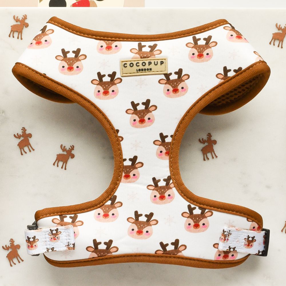 Cocopup London Adjustable Neck Harness Ralphie Reindeer