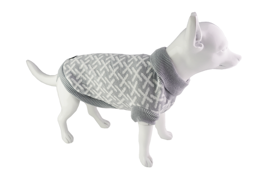 Dan & Sam - Dog Jumper with Leg Straps - Grey Kisses