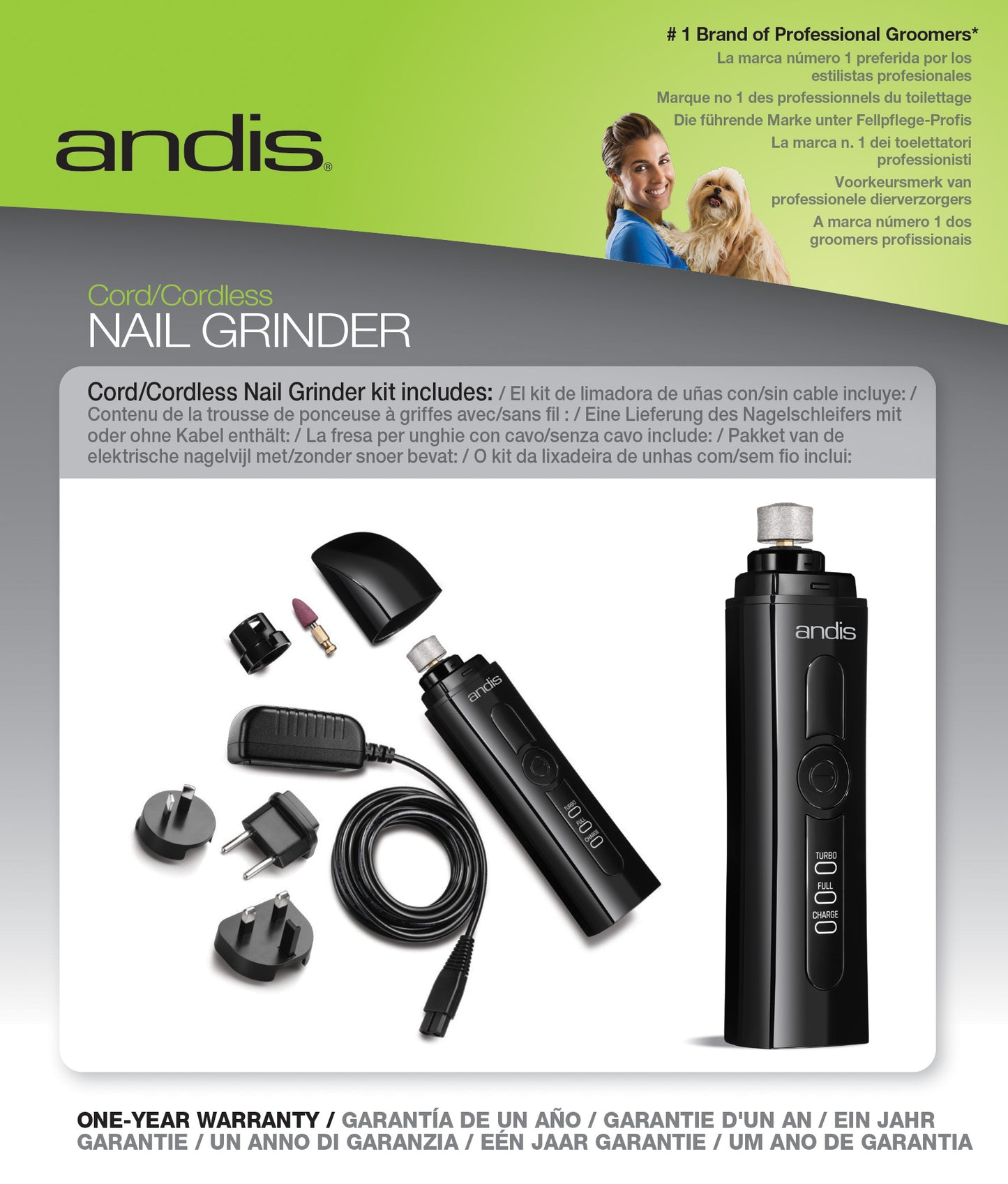 Andis CNG-1 Nail Grinder – Cordless & Two-Speed