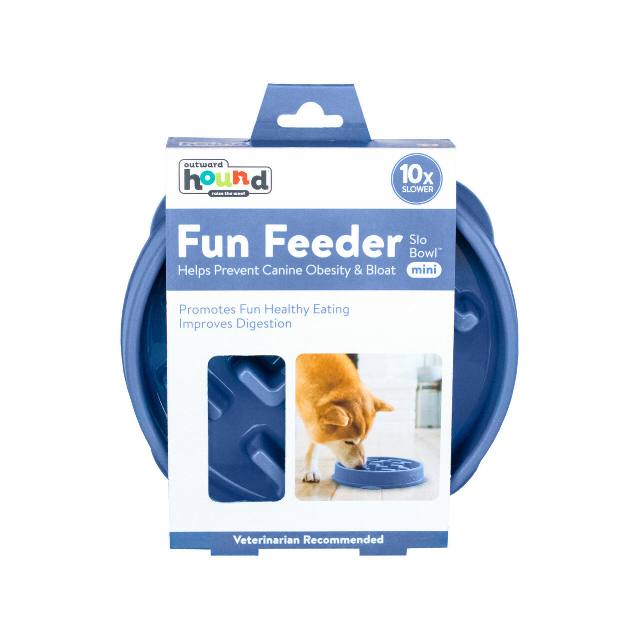 Outward Hound Fun Feeder Slo Bowl Mini - orange slow feeder dog bowl with maze pattern