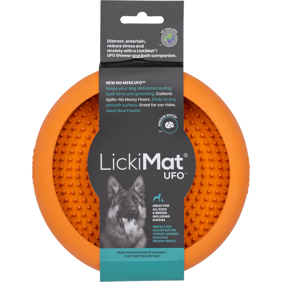 LickiMat UFO Orange with packaging