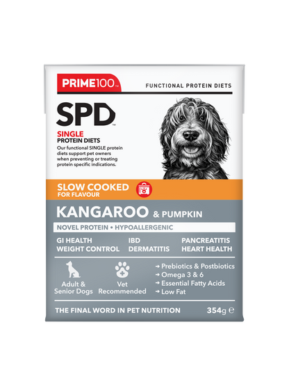 Prime100 - SPD Slow Cooked Kangaroo & Pumpkin - Tray of 12 x 354g