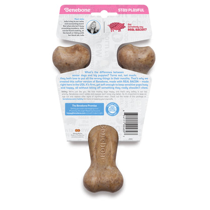 Benebone Bacon Puppy Wishbone – angle view
