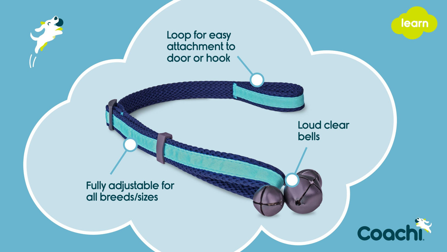 Coachi Toilet Training Bells lifestyle shot with dog