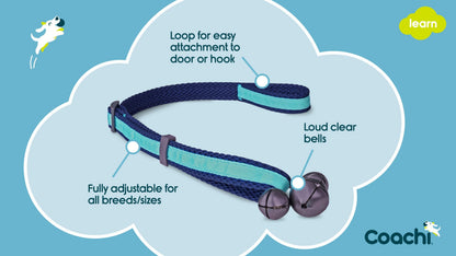 Coachi Toilet Training Bells lifestyle shot with dog