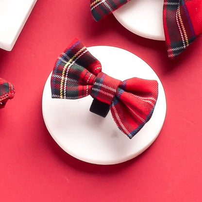Cocopup London Bow Tie Tartan – red and black check front view