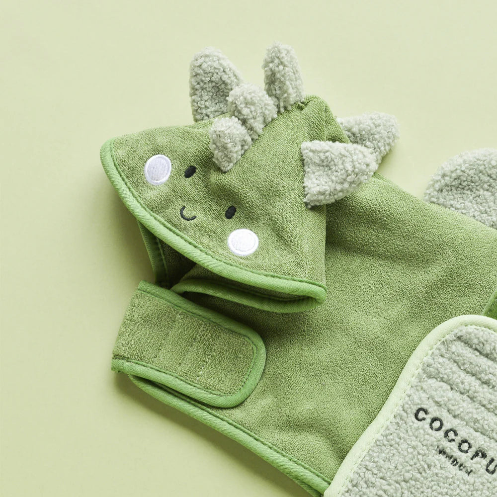 Cocopup London Dinopup Drying Robe - side view showing velcro fastenings