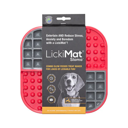 LickiMat Slomo Pink with dog