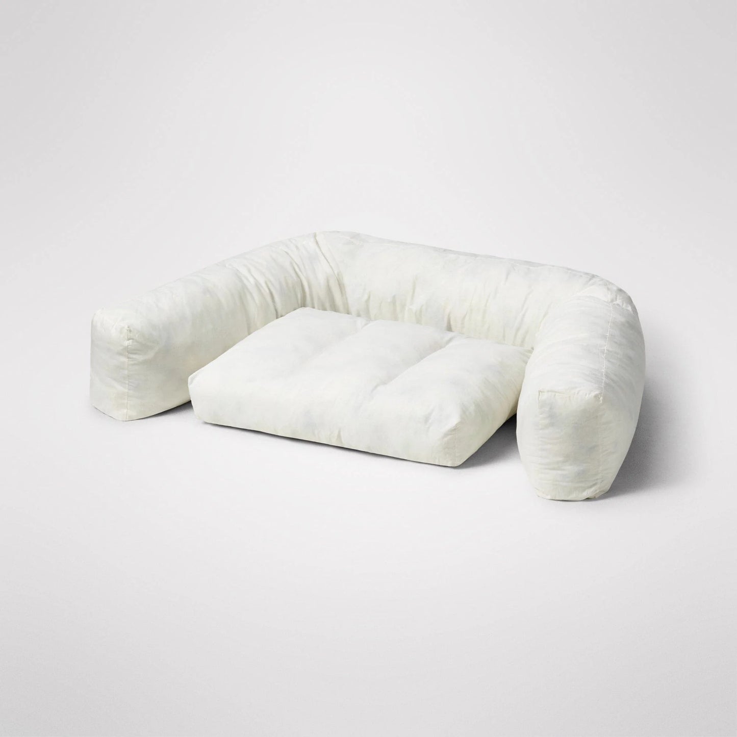 MiniJumbuk Sleep Calm Couch Fawn - lifestyle shot with dog