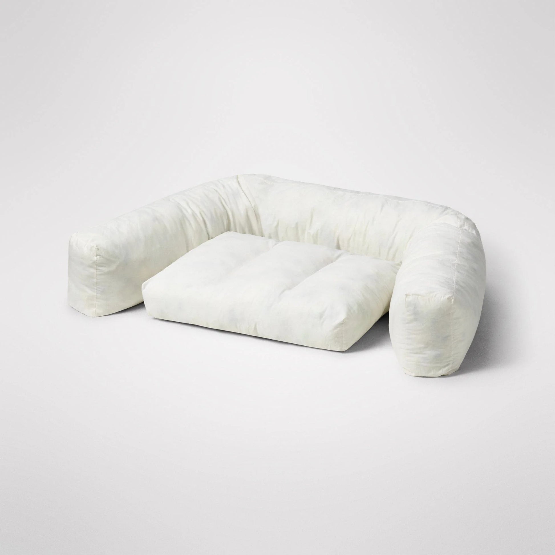 MiniJumbuk Sleep Calm Couch Fawn - lifestyle shot with dog