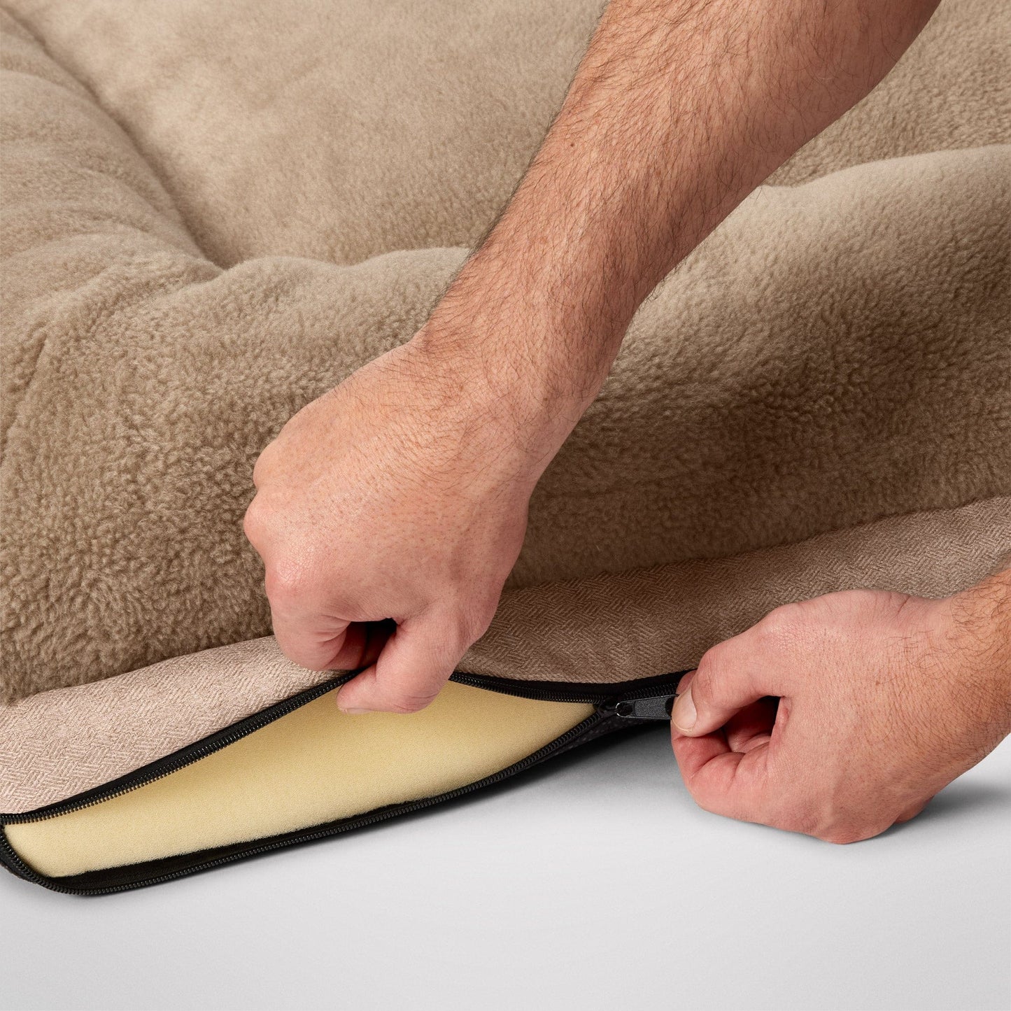 MiniJumbuk Ortho Sanctuary Fawn - pillow top comfort layer detail