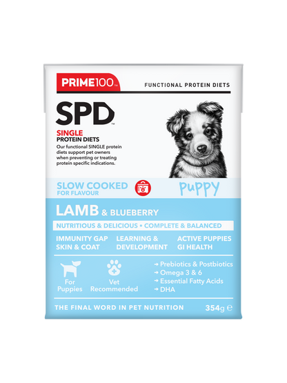 Prime100 SPD Slow Cooked Lamb & Blueberry Puppy - pack render front