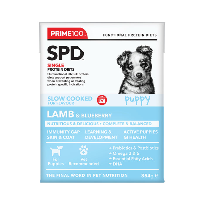 Prime100 SPD Slow Cooked Lamb & Blueberry Puppy - front view