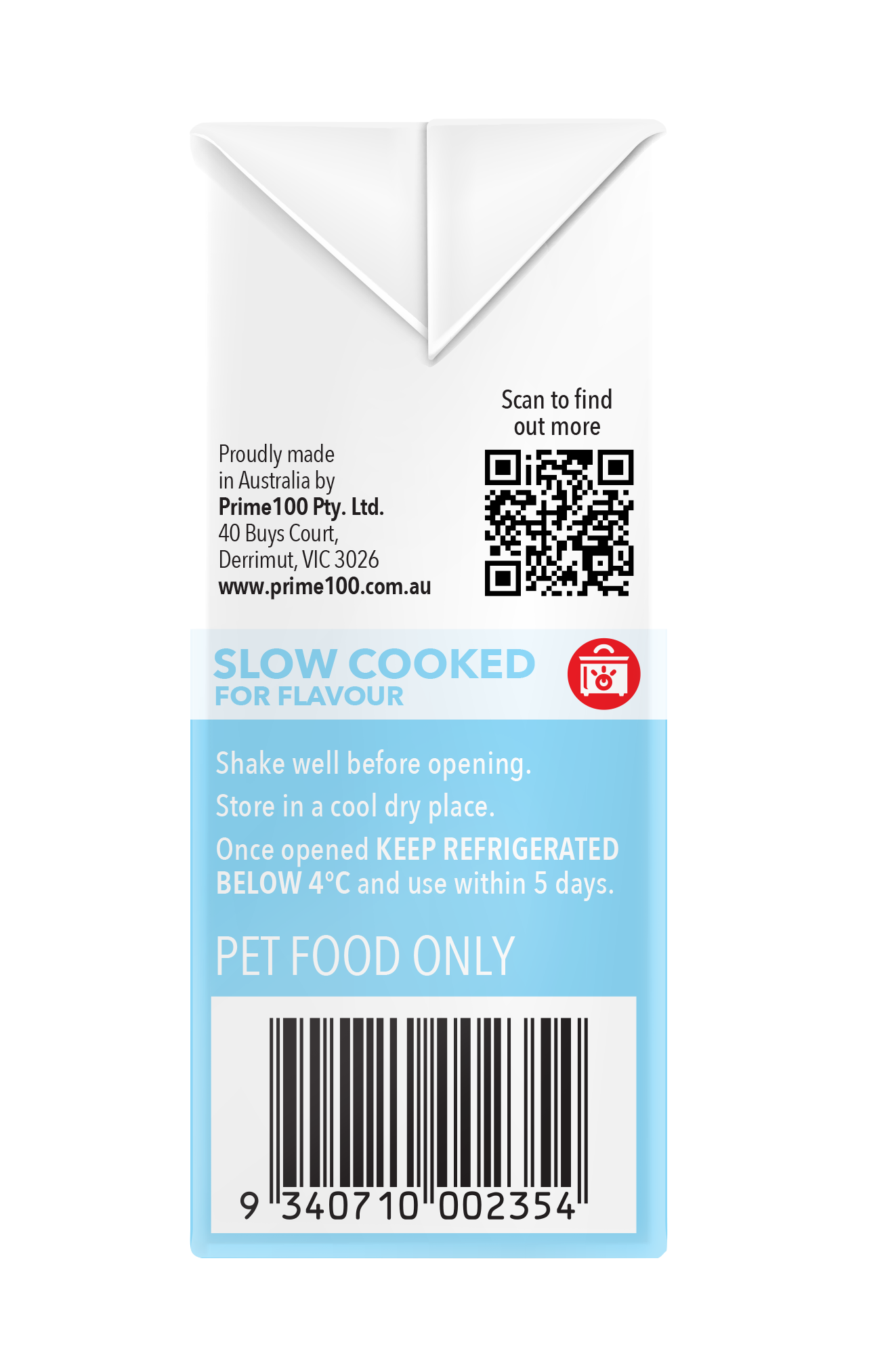Prime100 SPD Slow Cooked Lamb & Blueberry Puppy - side B