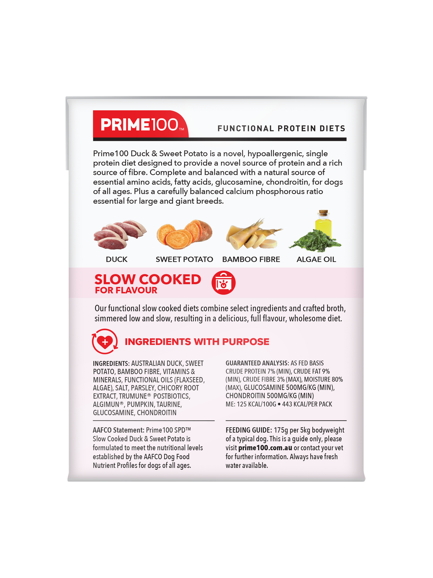 Prime100 - SPD Slow Cooked Duck & Sweet Potato - Tray of 12 x 354g