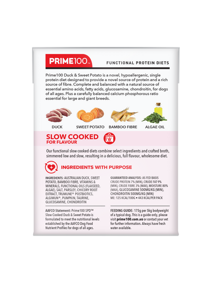 Prime100 - SPD Slow Cooked Duck & Sweet Potato - Tray of 12 x 354g