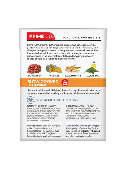 Prime100 - SPD Slow Cooked Kangaroo & Pumpkin - Tray of 12 x 354g