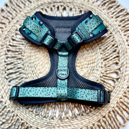 Cocopup London Khaki Leopard Harness on dog