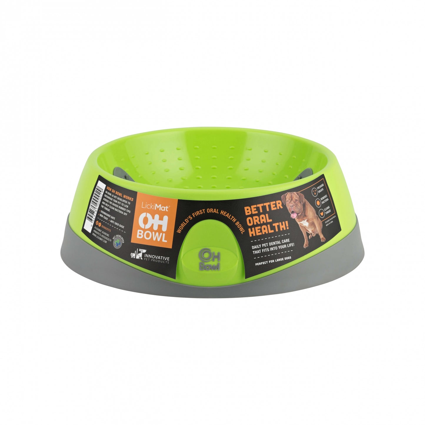 LickiMat Dog OH Bowl Green hero shot