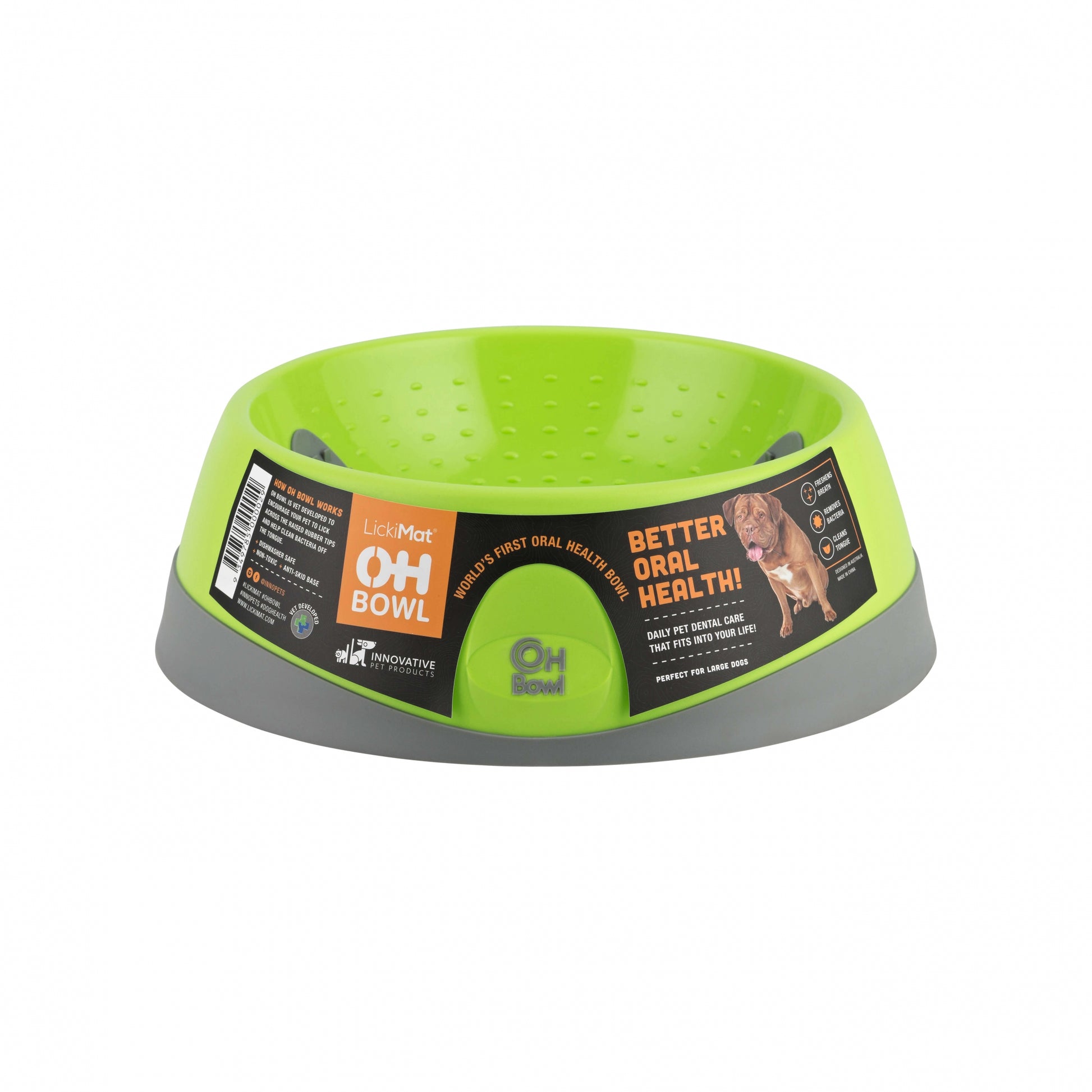 LickiMat Dog OH Bowl Green hero shot