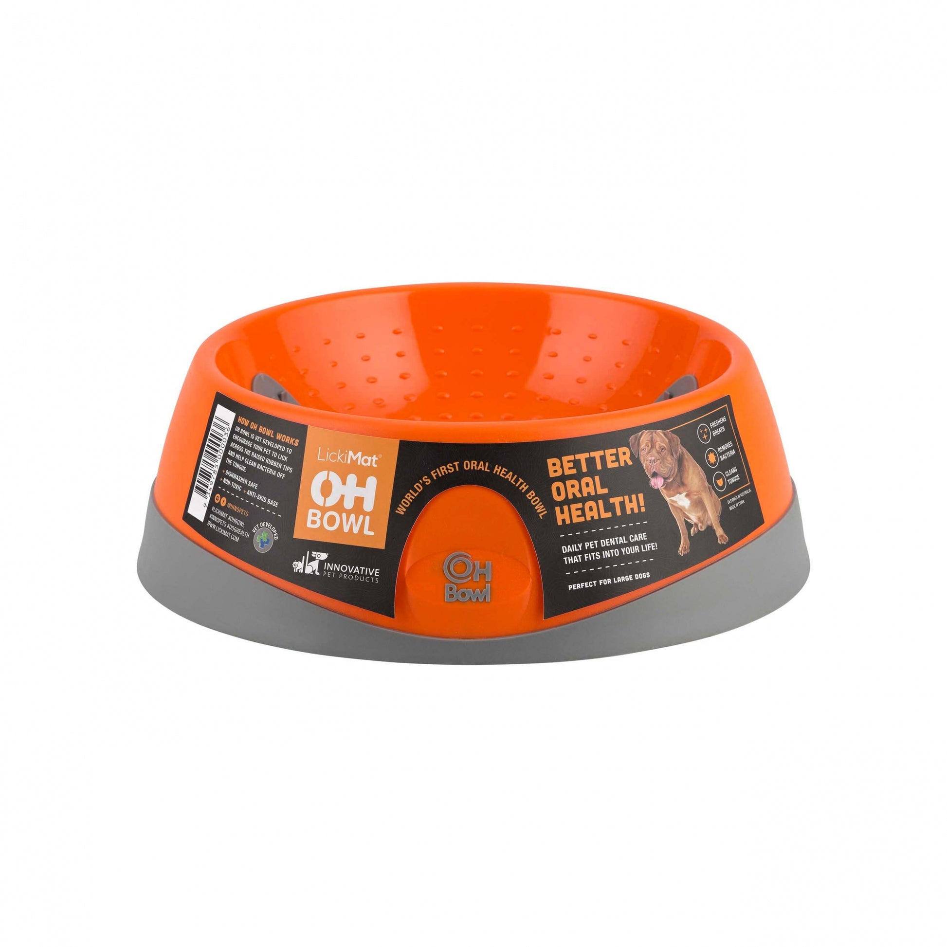 LickiMat Dog OH Bowl Orange hero shot
